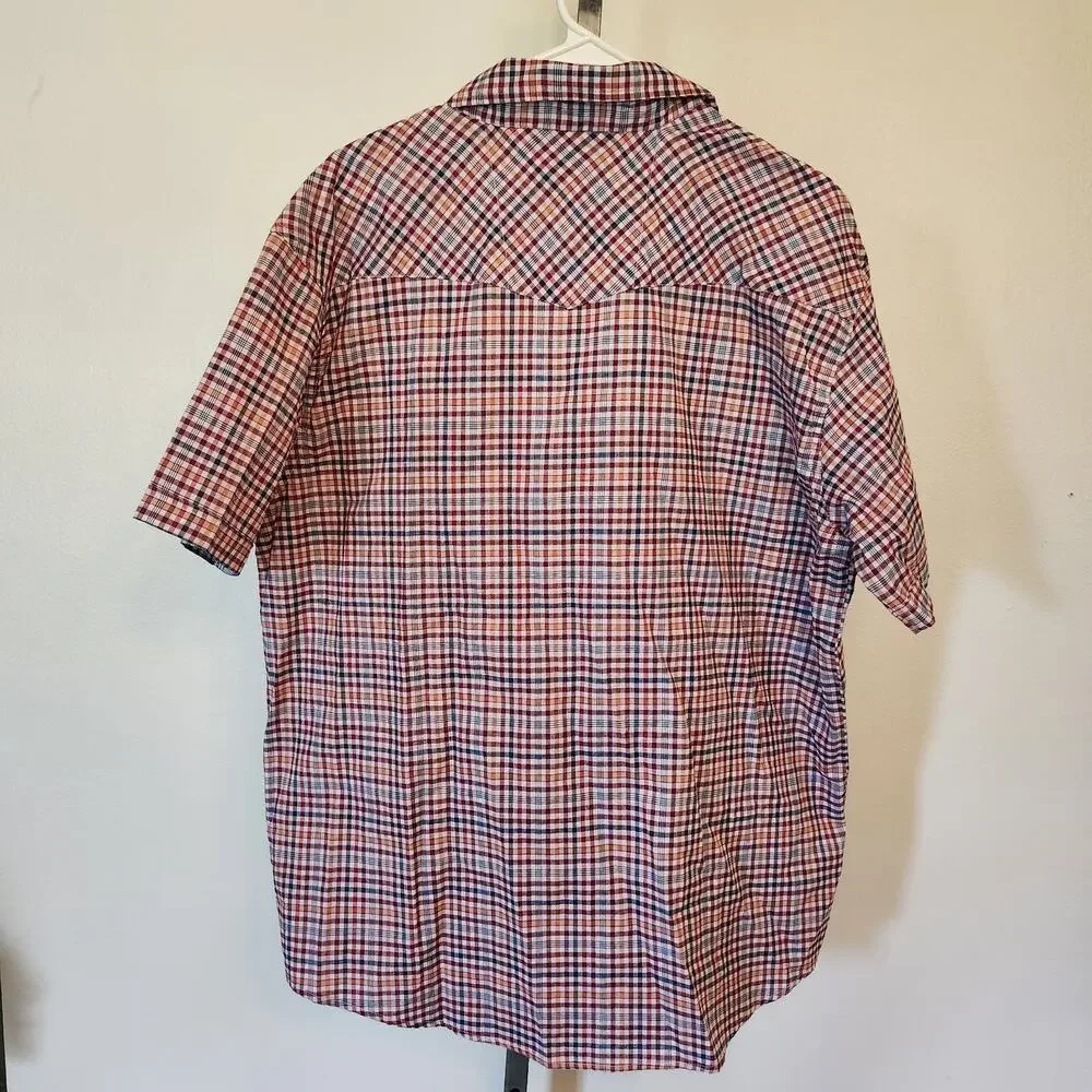 NWOT Mens Northwest Wood Pearl Snap Western Shirt Sz XL Short Sleeve Plaid